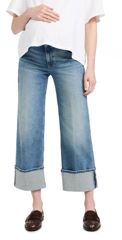PAIGE Sasha Ankle Maternity Wide Cuff Jeans Storybook