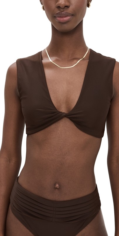 Ramy Brook Oliwia Bikini Top Beach Brown