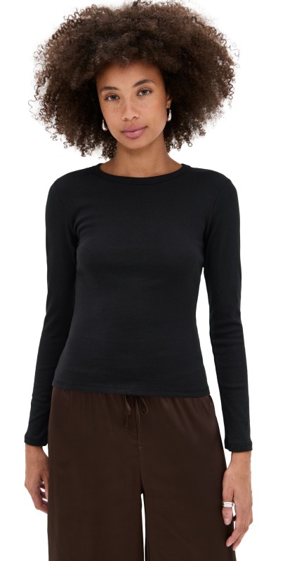 Leset Nando Slim Fit Long Sleeve Tee Black