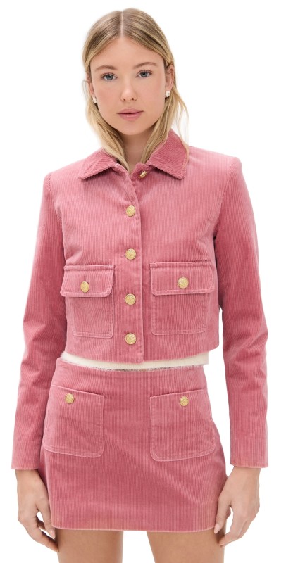 LoveShackFancy Aylin Corduroy Jacket Rose