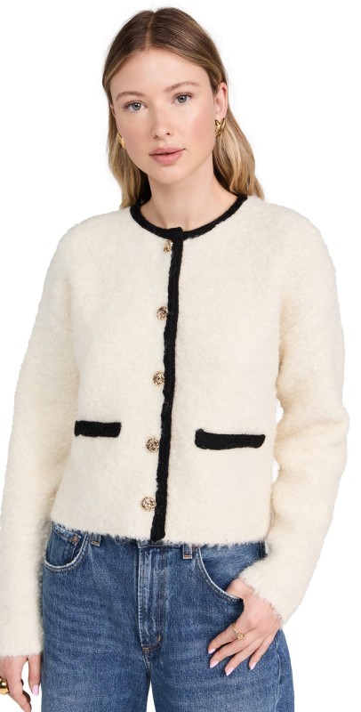 Line & Dot Mayfair Cardigan White Black