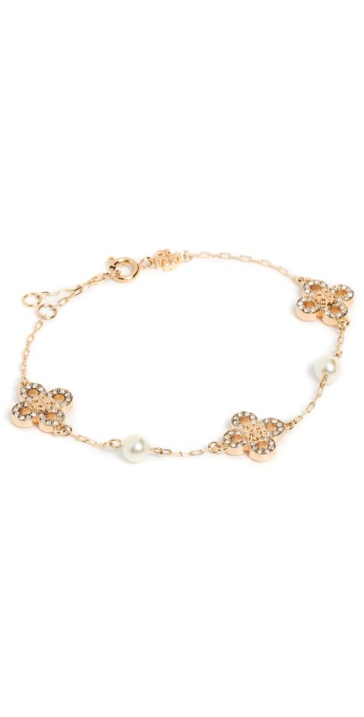 Tory Burch Kira Clover Pearl Bracelet Tory Gold/Pearl/Crystal
