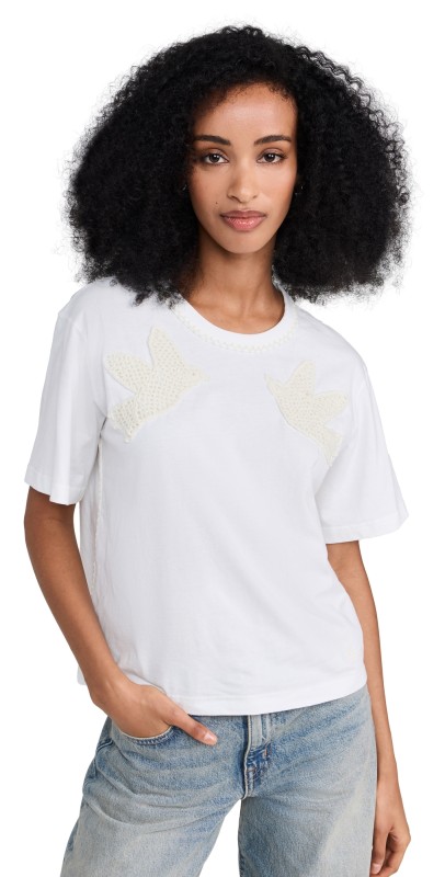 Sea Sally Crochet T-Shirt with Crochet White