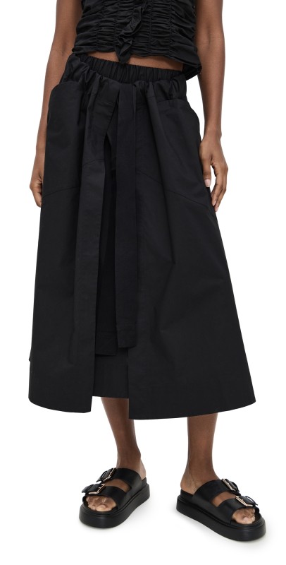 Lee Mathews Wendy Tie Front Skirt Black