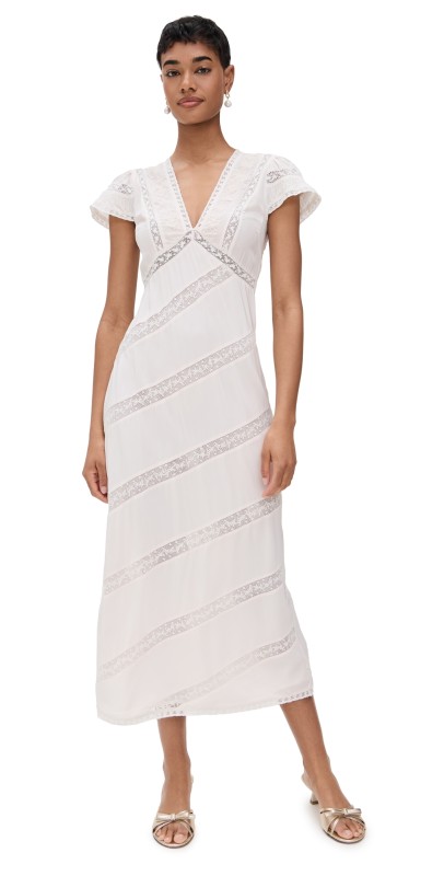 LoveShackFancy Perletta Dress Off White