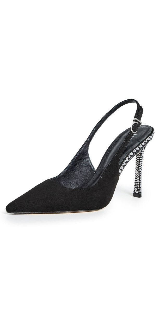 Larroudé Kaitlan Crystal Pumps Black