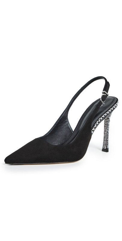 Larroudé Kaitlan Crystal Pumps Black