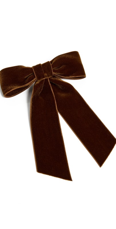 Jennifer Behr Velvet Bow Barrette Topa