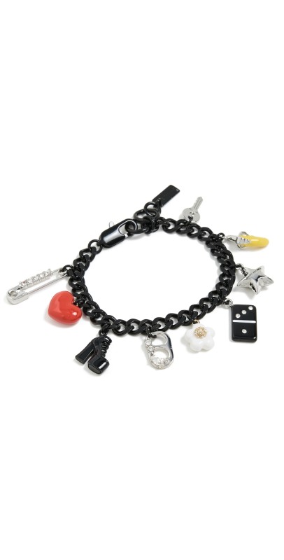 Marc Jacobs Trinket Charm Bracelet Black Mult