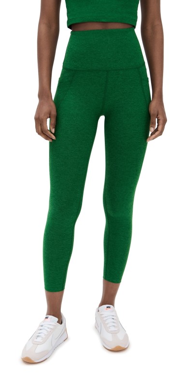 Beyond Yoga Spacedye Out Of Pocket High Waisted Midi Legging Summer Thyme Green Heather