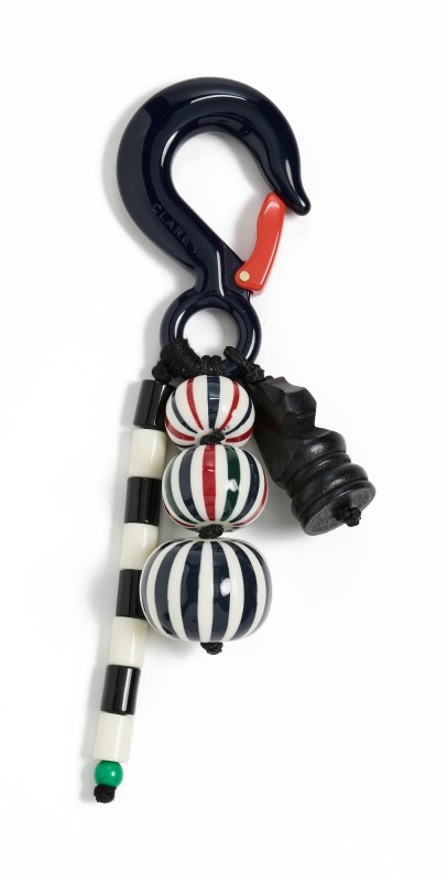 Clare V. Beaded Stripe Fob Multi Color