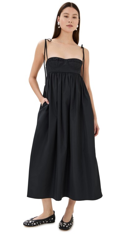 Cecilie Bahnsen Alena Dress Recycled Faille Black Black
