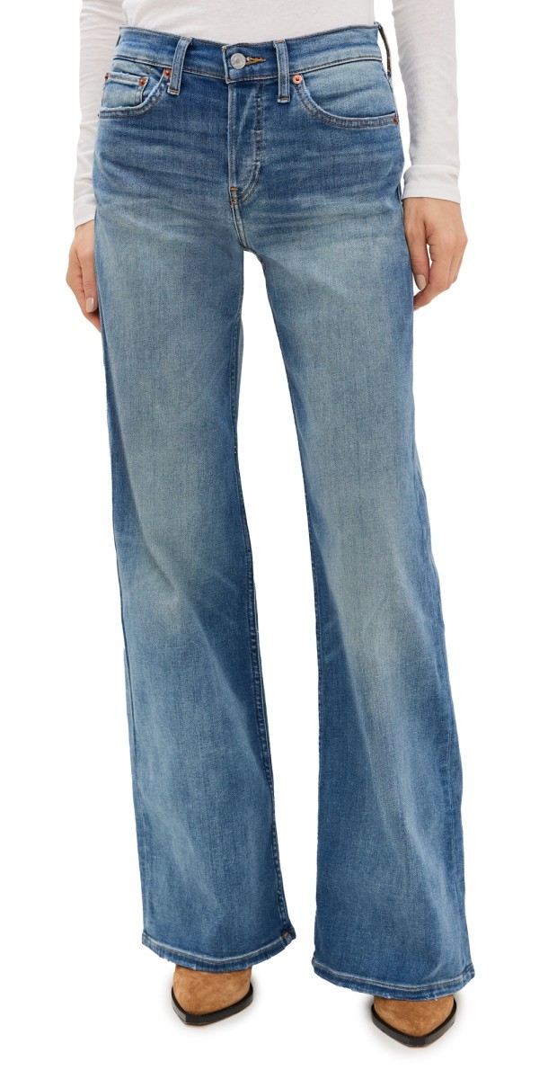 RE/DONE Wide Leg Jeans Blasted