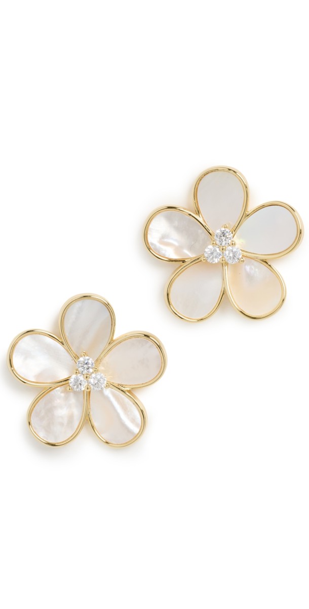 SHASHI Jardin Nacr Earrings Pearl