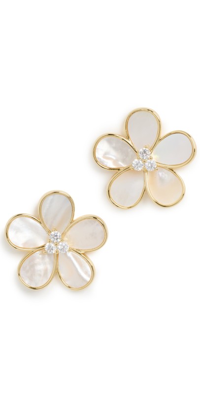 SHASHI Jardin Nacr Earrings Pearl