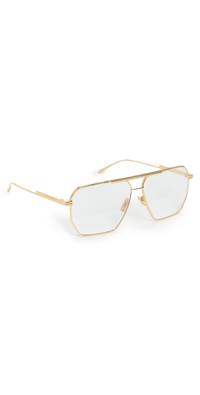 Bottega Veneta Aviator Sunglasses Gold/Transparent
