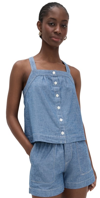 Alex Mill Leah Top In Chambray Chambray Rinse Wash