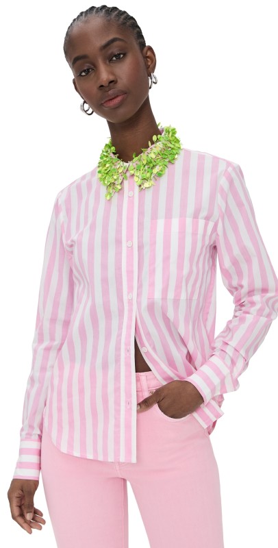 ESSENTIEL ANTWERP Hashbrown Sequin Collar Shirt Ballerina