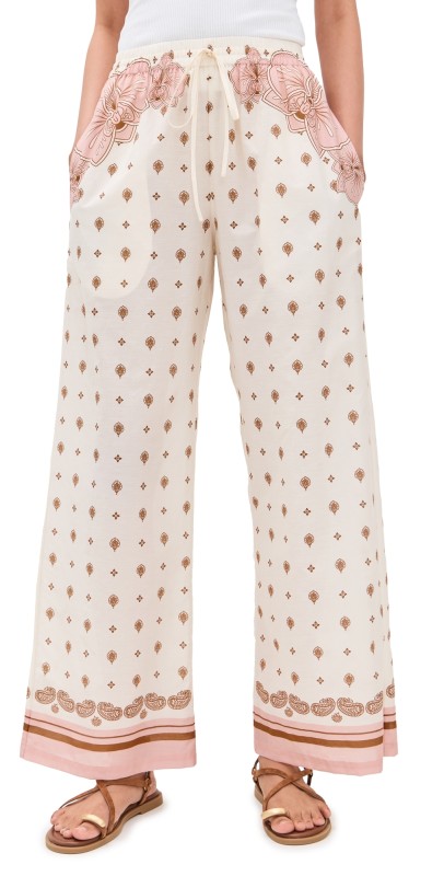 Shani Shemer Tansy Long Slip Pants Pink Print