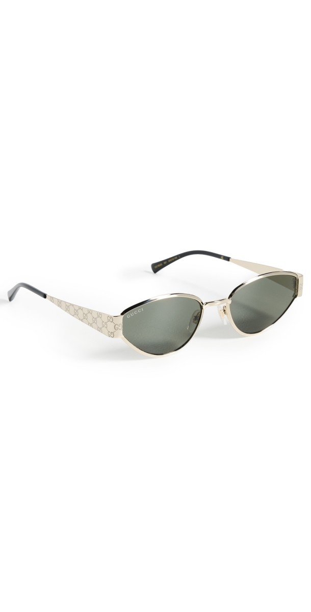 Gucci Cat Eye Sunglasses Gold-Gold-Grey