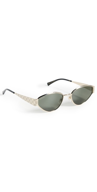 Gucci Cat Eye Sunglasses Gold-Gold-Grey