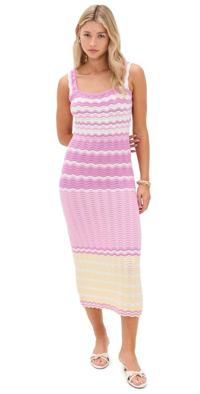 English Factory Crochet Sleeveless Midi Dress Multi