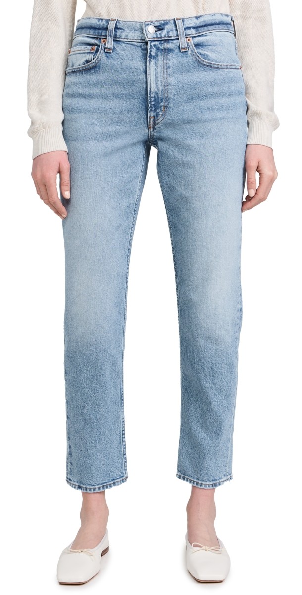Alex Mill The Amber Mid-Rise Slim Jeans Vintage Light Indigo