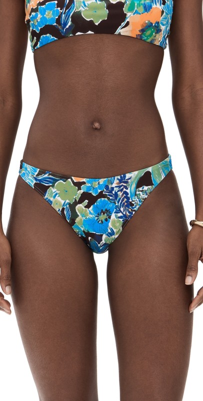 Tanya Taylor Valencia Bikini Bottoms Chocolate/Aqua Multi