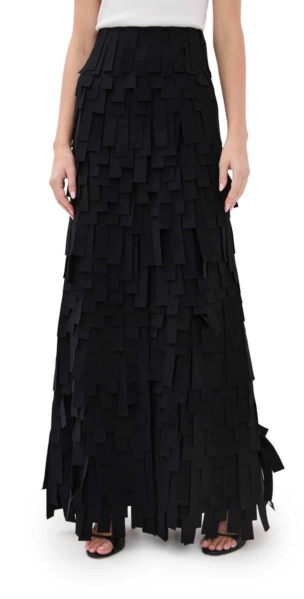 A. W.A. K.E. MODE Multi Rectangle Skirt Black