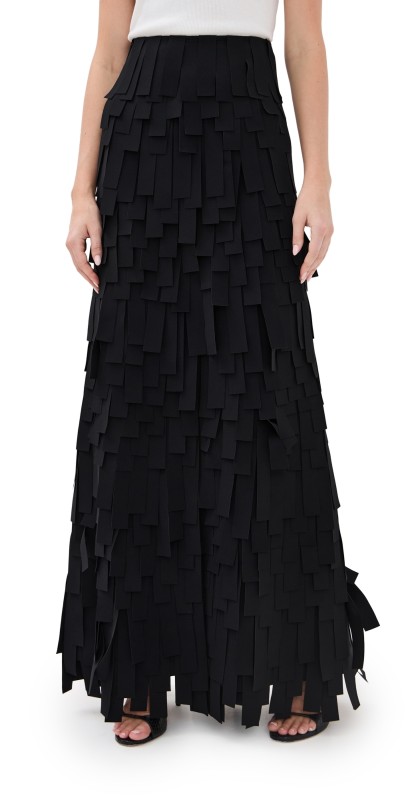 A. W.A. K.E. MODE Multi Rectangle Skirt Black