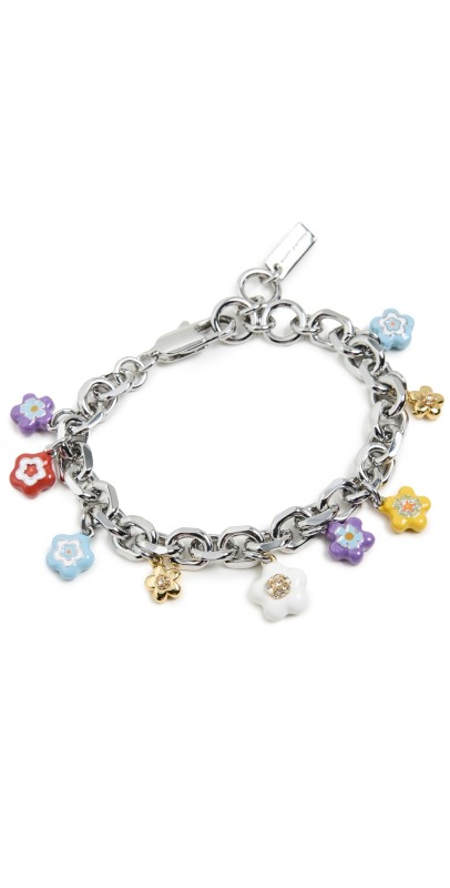 Marc Jacobs Wild Daisy Charm Bracelet Silver Mult