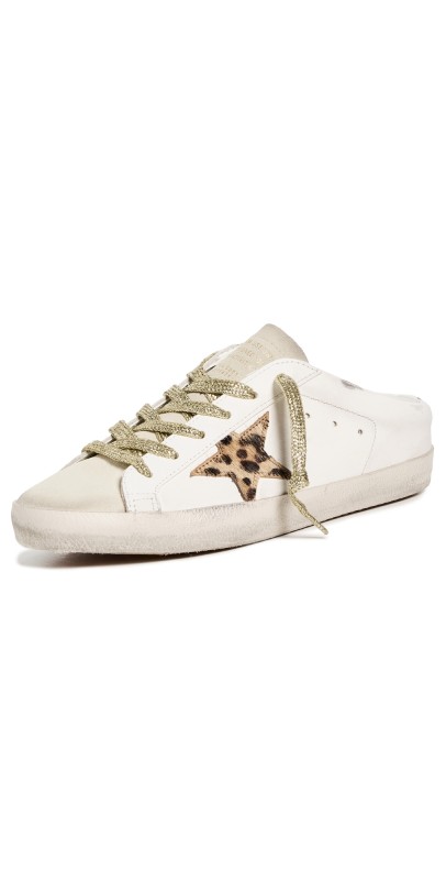 Golden Goose Super Star Sabot Leather Upper Suede Toe Sneakers White/Beige/Brown And Black