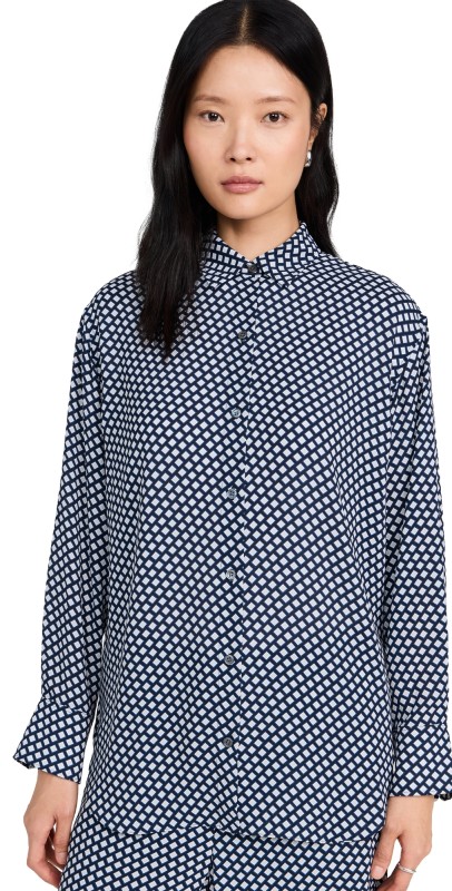 Theory Boyfriend Shirt Sapphire Multi