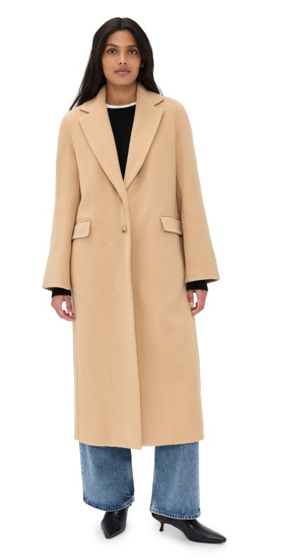 Vince Single Breasted Classic Coat Camel