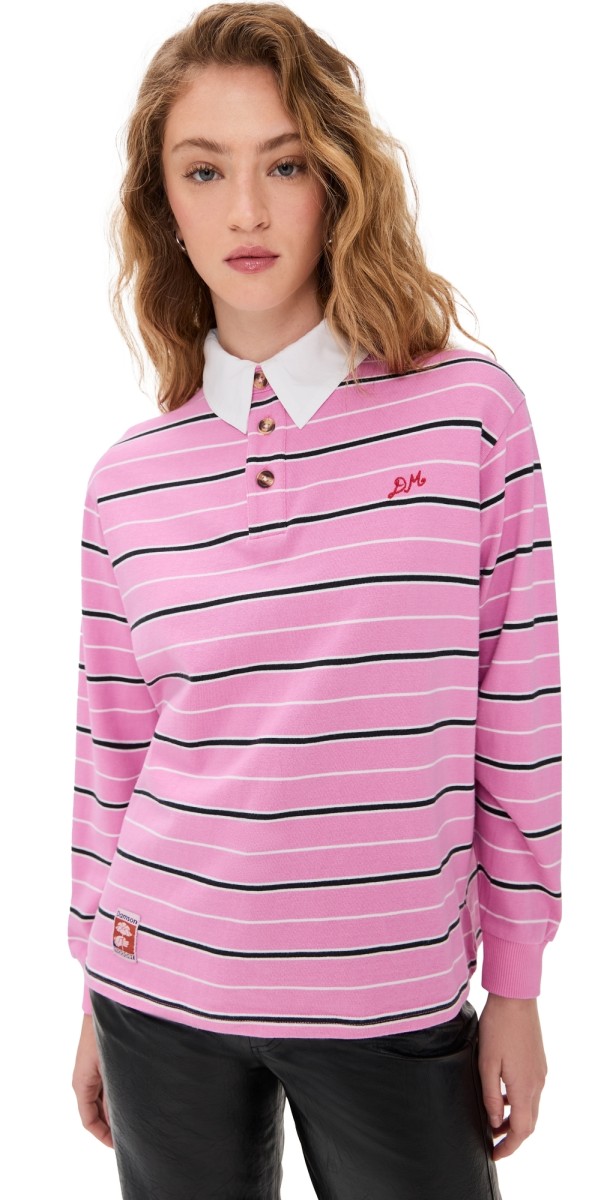 Damson Madder Remie Rugby Shirt Pink Stripe
