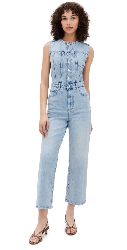 PAIGE Cirie Ankle Denim Jumpsuit Mezza