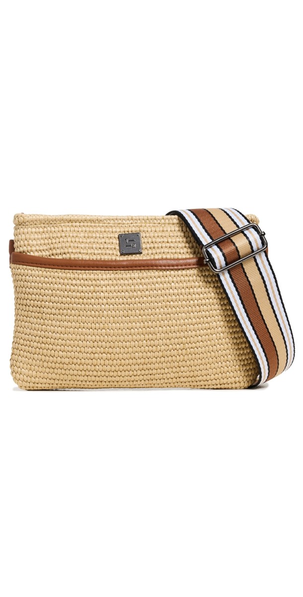 Think Royln Raffia Bum Bag Dune/Saddl