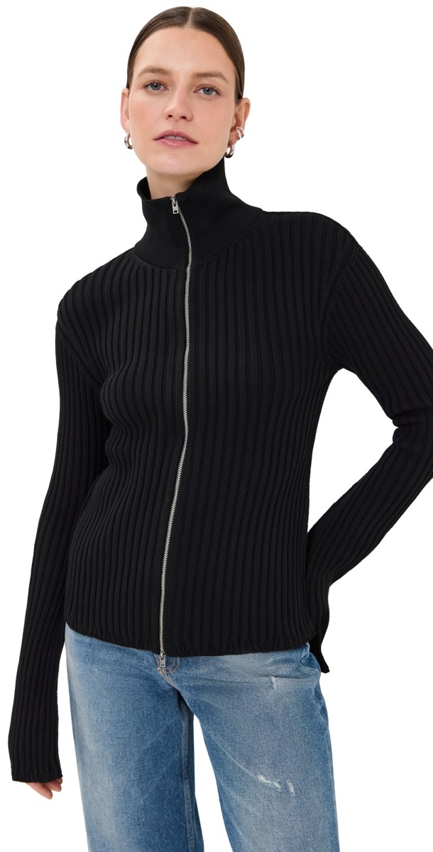 Acne Studios Koton Zip Up Cardigan Black