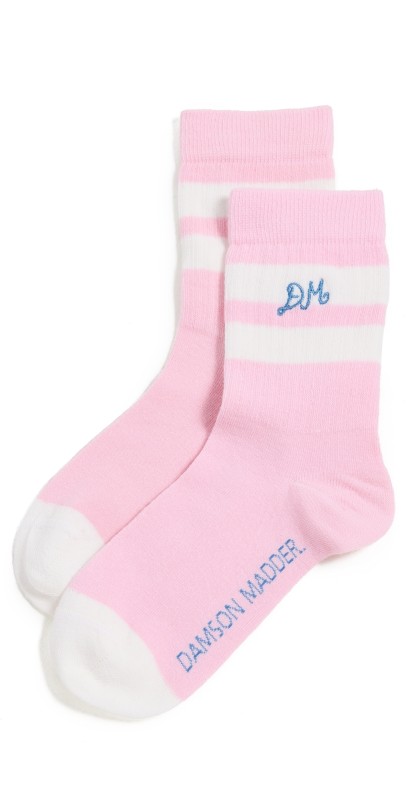Damson Madder Sporty Calf Length Socks Pink/Blu