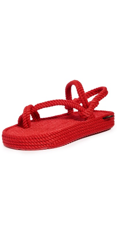 BOHONOMAD Hawaii Platform Sandals Red