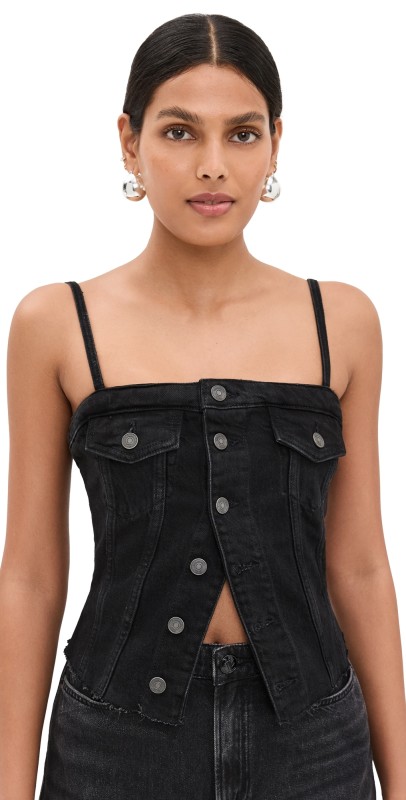 Reformation Coco Denim Bustier Top Vana