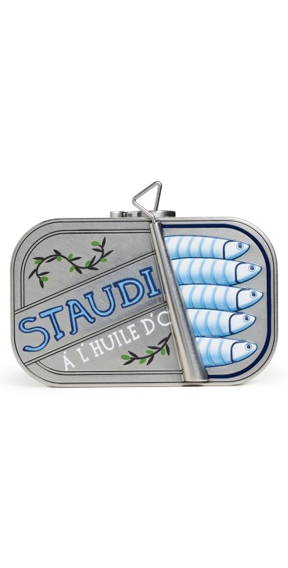 STAUD Staudines Tin Clutch Silver Mult