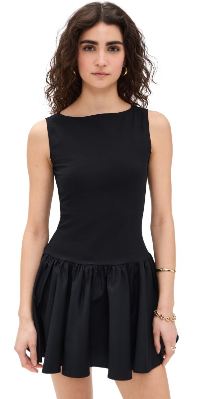 Reformation Defina Knit Dress Black