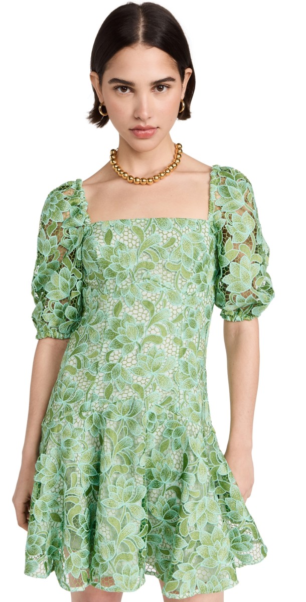 Shoshanna Layne Dress Green/Light Blue