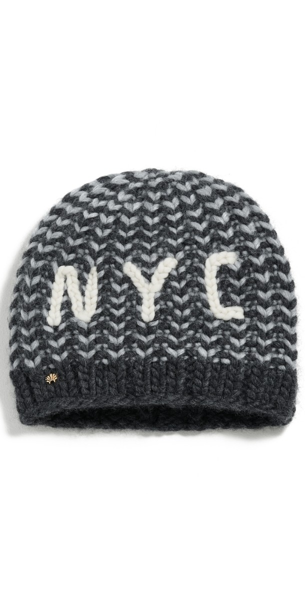 Lele Sadoughi NYC Beanie Slate Melang