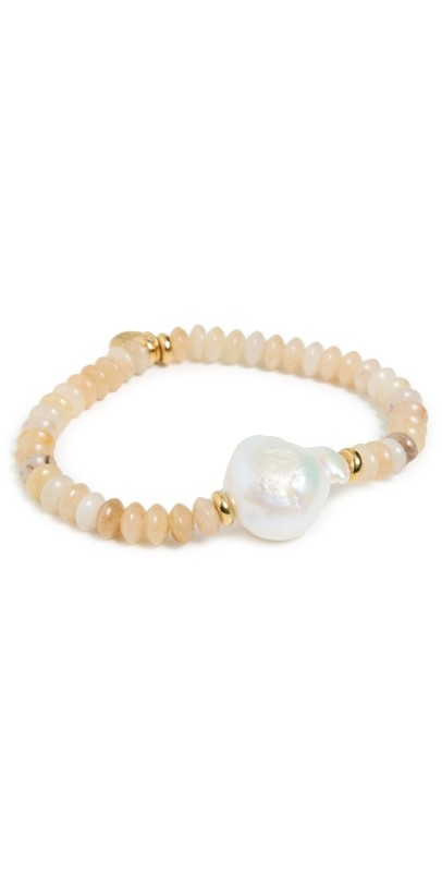 MAYAMAR Topaz Beaded Baroque Pearl Bracelet Gold