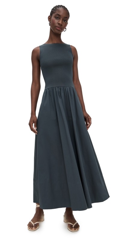St. Agni Bateau Cut Out Dress Graphite