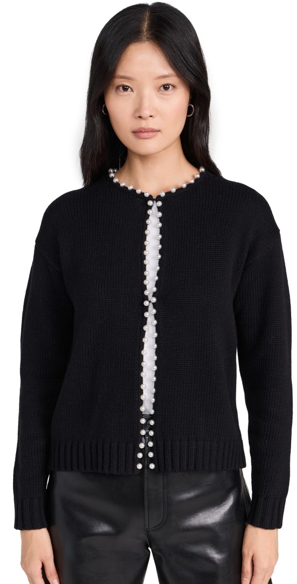 Splendid Emmy Pearl Cardigan Black