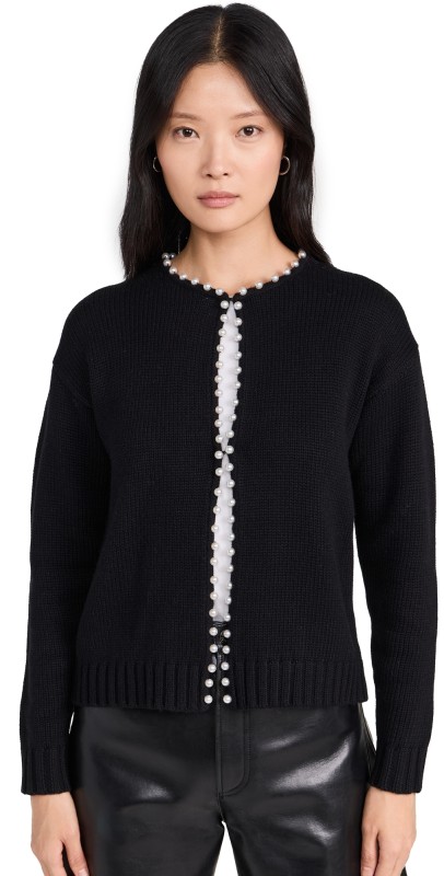 Splendid Emmy Pearl Cardigan Black