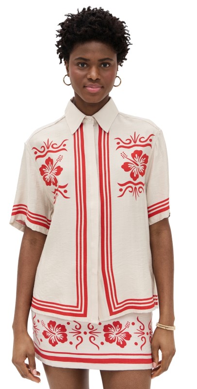 Seven Wonders Isla Shirt Isla Print Sand/Red